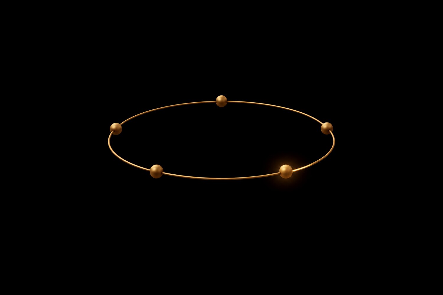 Cinque sfere su un anello, come le fasi di un ciclo.